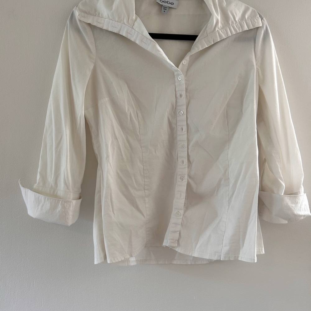 Classic, yet SEXY white button down shirt